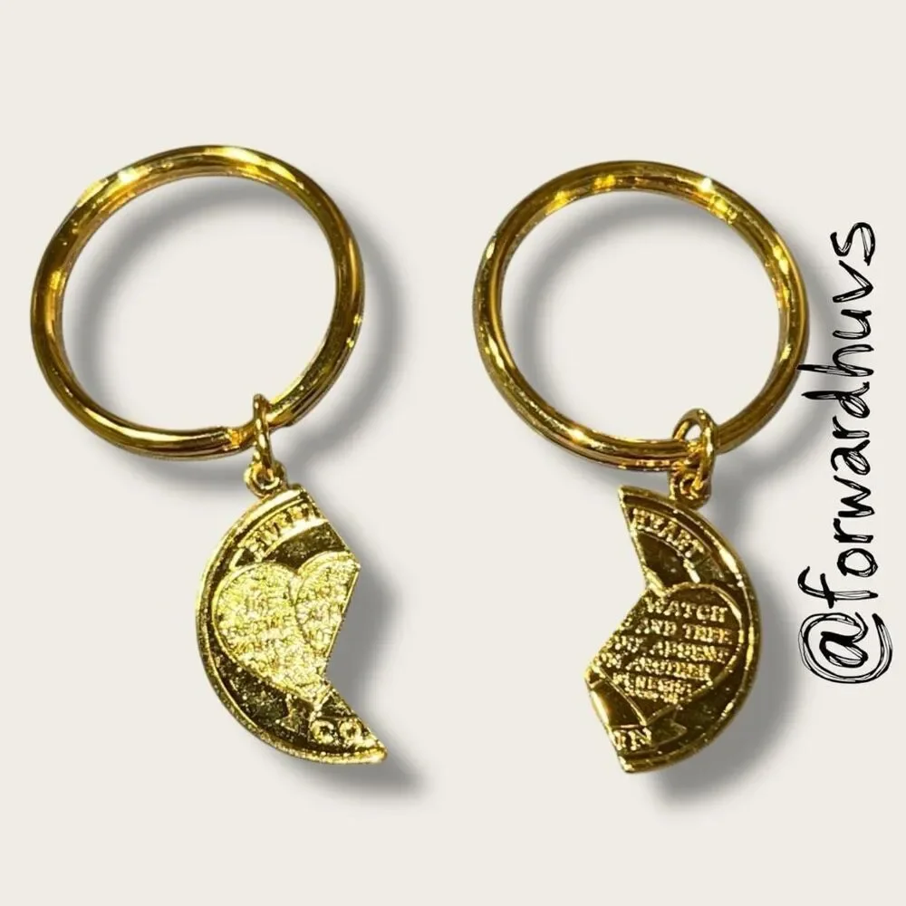 Bundle Sale 3 for $15 | Sweetheart Keychain Set – Split Heart – Genesis 31:49